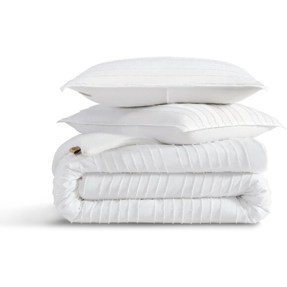 UGG Devon Reversible 3Pc Comforter Set King White MSRP $140 - Picture 5 of 7